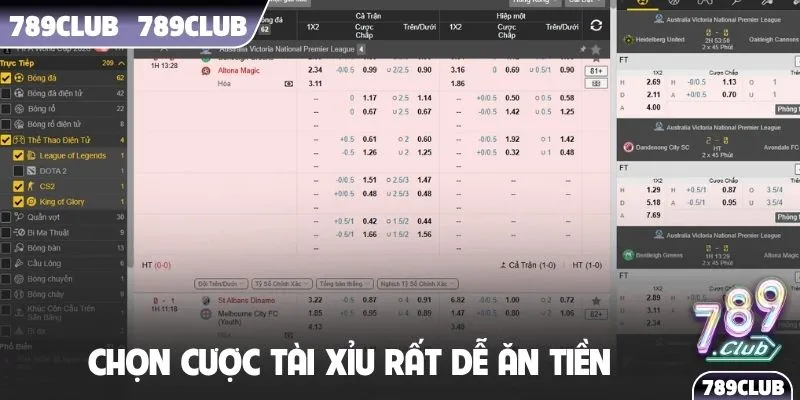 Chọn cược tài xỉu rất dễ ăn tiền