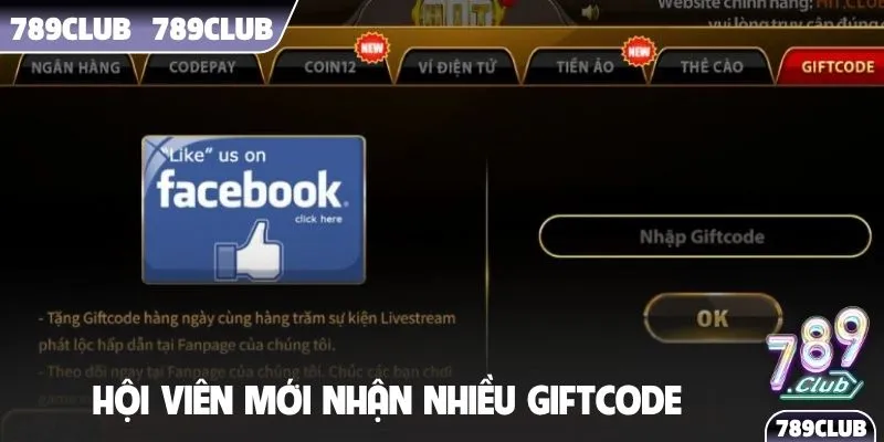 Hội viên mới nhận nhiều giftcode